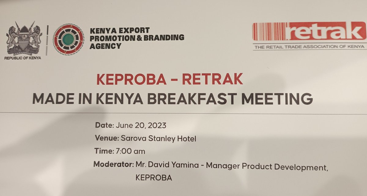 HAPPENING TODAY: RETRAK has partnered with @MakeItKenya to educate members and consumers on the importance of promoting products that are made locally.