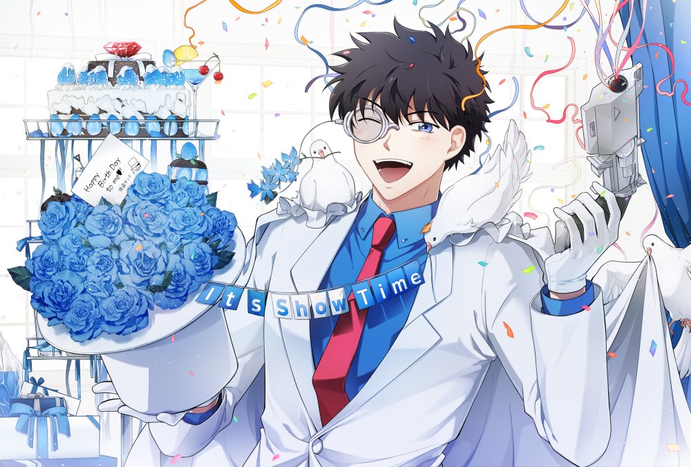 🎩괴도키드 &amp;쿠로바 카이토🌹 생일 카페 협력그림 업로드합니다.  정말 즐거웠어요~🕊️✨ 멋진 행사에 협력 드릴 수 있어서 기뻤습니다!