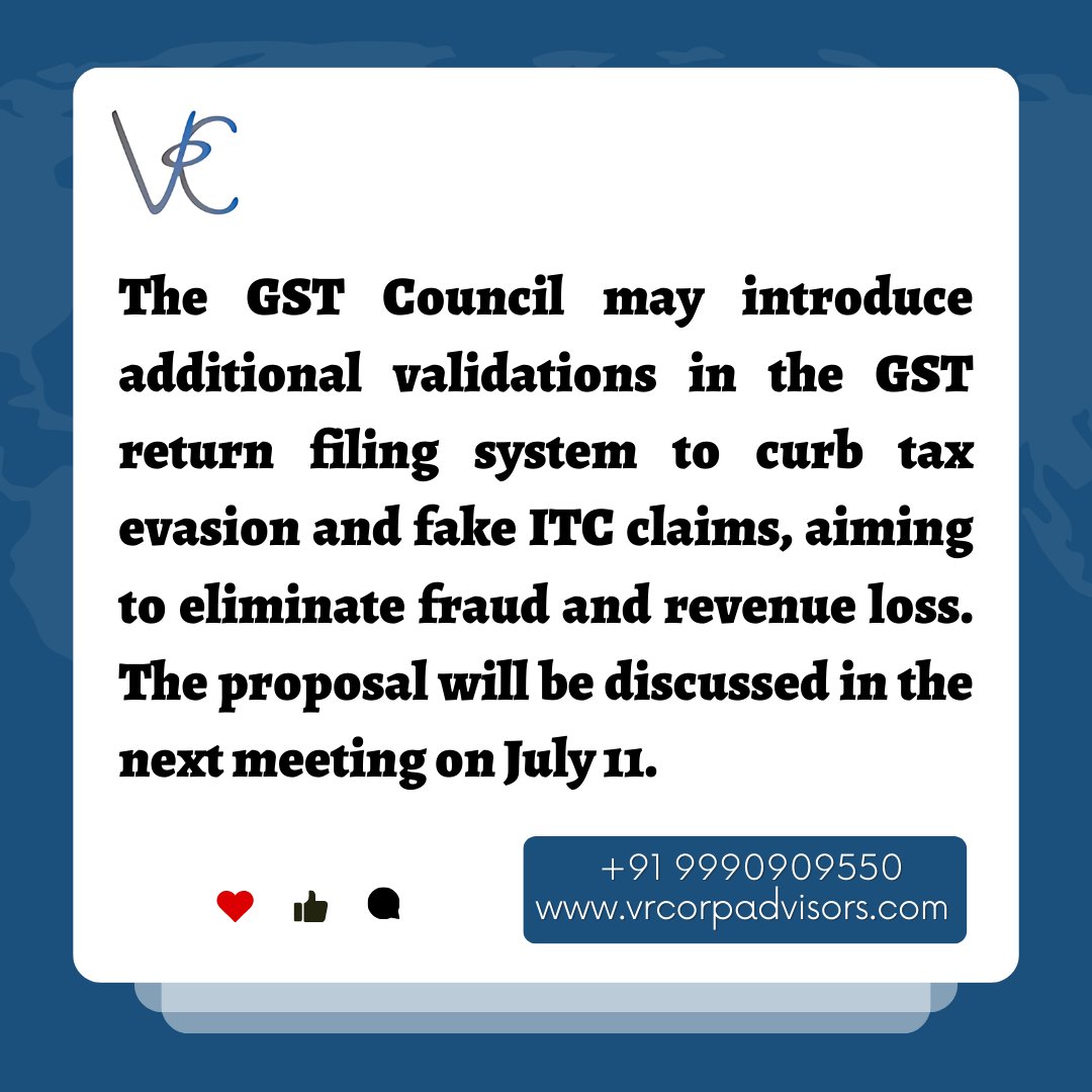 Council Reviews CBIC's Anti-Evasion Plan 

buff.ly/3JonyeC 

#GST #taxevasion #ITCclaims #returnfiling #validations #GSTCouncil #meeting #July #combatfraud
