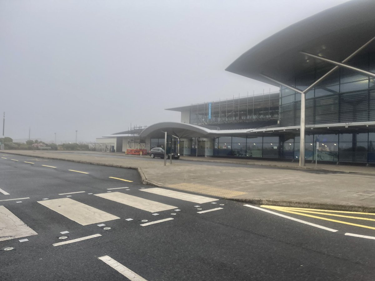 SteveJByrne's tweet photo. From clear skies to foggy @guernseyairport let’s hope we get off to @BhamDogsHome for the @ADCH_News meeting #fingerscrossed🤞 huge thanks to Abby for coming in early 👏 #AssociationofDogsandCatsHomes #GSPCA #GuernseySPCA @AurignyVirtual #Aurigny #Guernsey #sunrise @GSPCA #ADCH https://t.co/PmtVEEbSld
