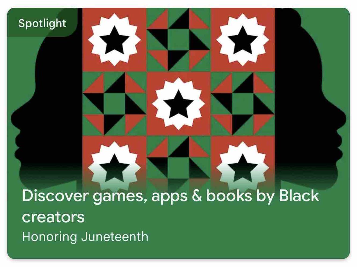 Honoring #Juneteenth ✊🏾 Discover #Games, #Apps & #Books by #BlackCreators 📲 @GooglePlay @Google @Android

#BuyBlack #BlackOwned #BlackExcellence #BlackTech #BlackWriters ow.ly/q2k750OSpnV