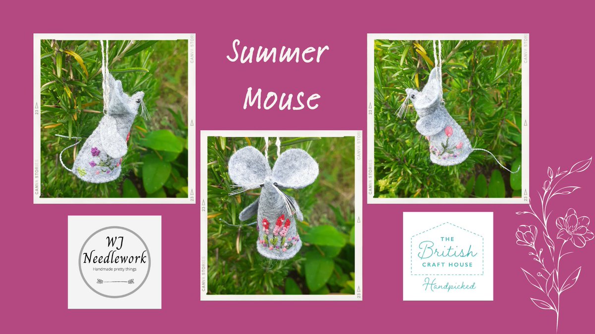 Good Morning #EarlyBiz Each one of my embroidered mice are individual, I embroider them freehand so the colours and placement do vary, the overall design is the same.  These are my latest ones
thebritishcrafthouse.co.uk/shop/wjneedlew…

#tbch #shopindie #giftideas