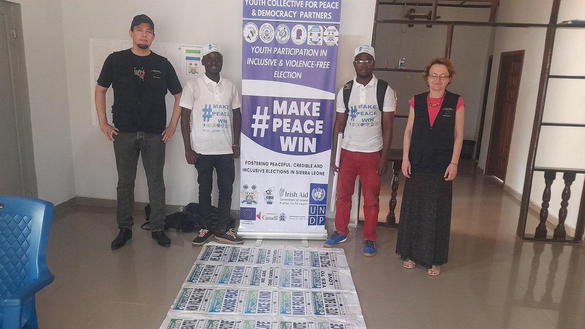 HerFutureFound1's tweet photo. From d EYL, we are sharing experiences with d EUROPEAN UNION ELECTION OBSERVATION MISSION on how young people are engaging on peace building & non violence elections
@UNDPSierraLeone, @EUinSierraLeone, @IrlEmbFreetown, @MFAIceland, @IrlAmbJordan, @BukolaAAdelehin
#MakePeaceWin https://t.co/1GZzQwcFWz