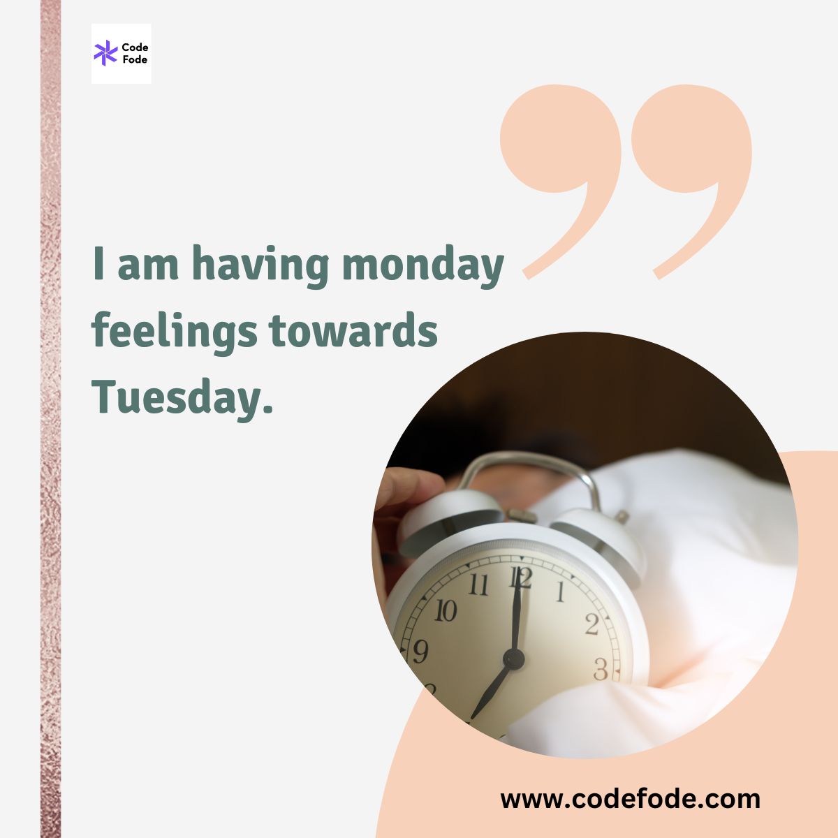 codefodetec's tweet image. Feeling like it&apos;s Monday all over again, but it&apos;s only Tuesday? Time to embrace those &apos;Monday vibes&apos; on a whole new level!
.
.
.
.
.
#dailyquotes #dailymotivationalquotes #tuesdaythoughts  #tuesdaymotivation #tuesday #mondayvibes #feelings #codefode #codefodetechnologies