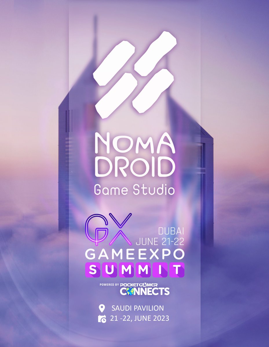 Hey Nomadz! Dubai #GameExpoSummit is gonna be so much fun this year! 🔥🎮

Nomadroid is thrilled to be part of its amazing exhibition!😍

Come and visit our booth to test Nomadroid 's upcoming game in the Saudi Pavilion 📍

#DubaiGES #PGConnects
