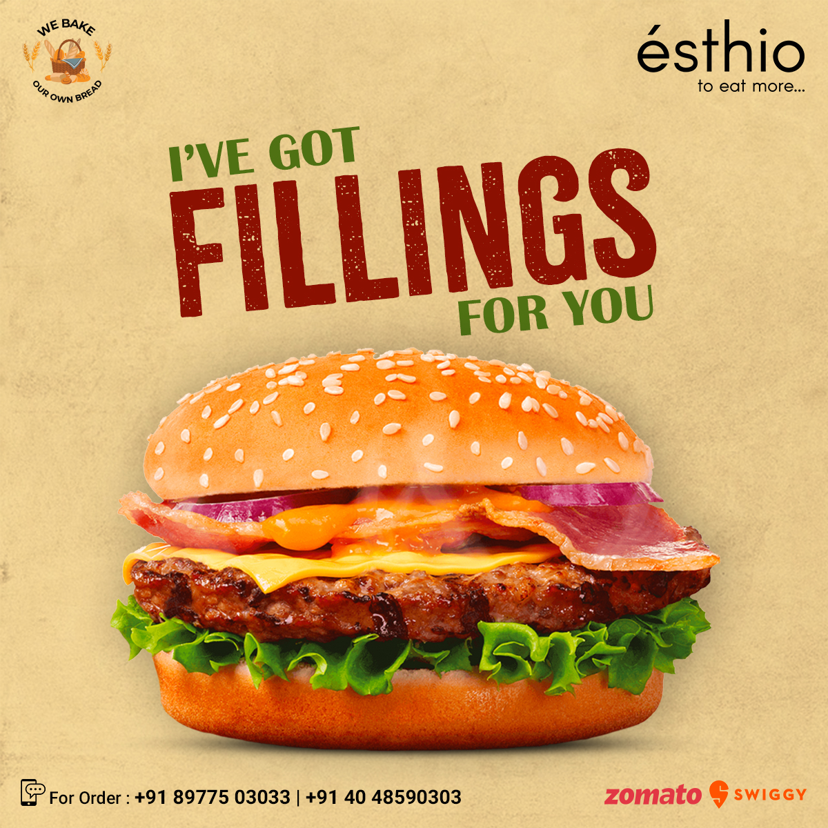 esthio17's tweet photo. Sink your teeth into pure burger bliss! 🍔✨ These fillings are about to take you on a mouthwatering journey of flavors and satisfaction. 🤤🔥 

For Orders ♥️
📞: +914048590303 | 089775 03033
Visit us: https://t.co/wm8nZibv89

#BurgerHeaven #FillingsGalore #FoodieDelights https://t.co/riZSqskwiv