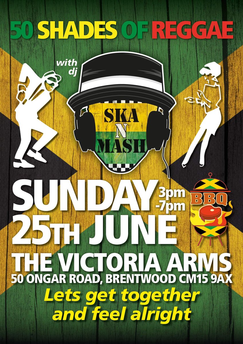 Bringing the #ska &amp; #reggae vibes back to #Brentwood #essex on Sun 25 June. An afternoon of summer scorchers, from lovers rock to Skanking 2-Tone in the garden of the Victoria Arms. FREE entry