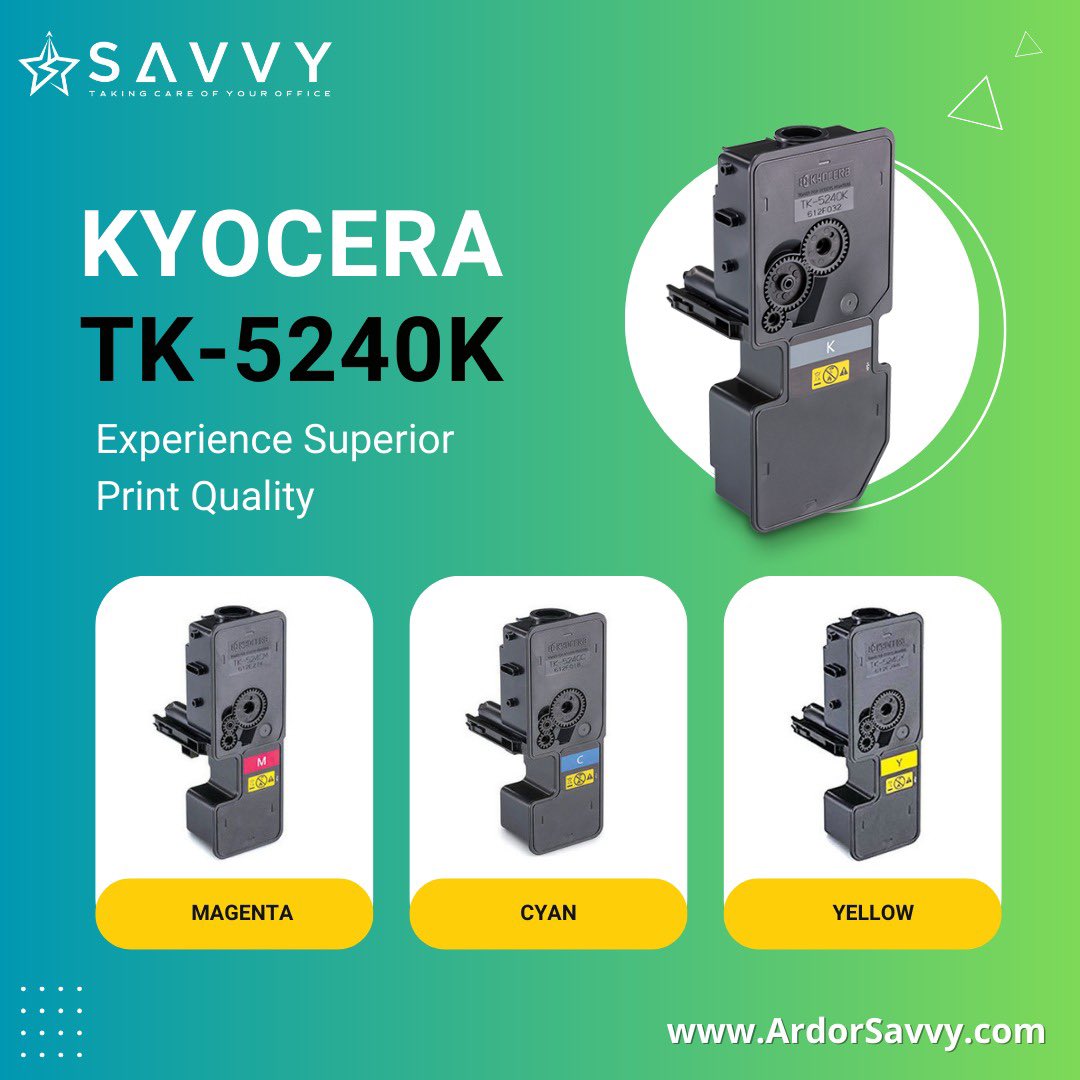 Elevate Your Printing Game: Experience true brilliance and exceptional performance with the Kyocera TK-5240 Toner Cartridge.

𝐂𝐨𝐧𝐭𝐚𝐜𝐭 𝐮𝐬 𝐧𝐨𝐰:

📞 +971-42462620
📩 sales@ardorsavvy.com

#ardorsavvy #ardorsavvyuae #kyocera #kyoceratonercartridge #printingsolution #dubai