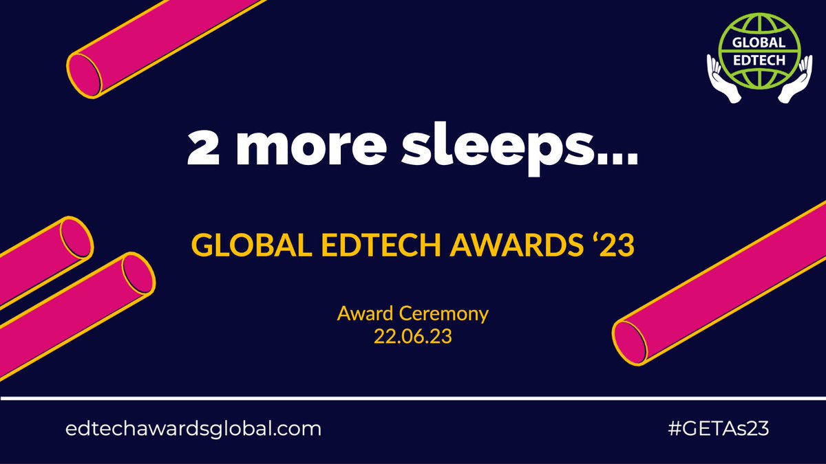 Excited? Us too! After many months of co-ordinating the #GETAs23, we can’t wait to reveal the winners to you this Thursday at 7pm BST!

Join us here on the night:  bit.ly/GETAs23Event

#DontMissOut! #EdTech #Educators