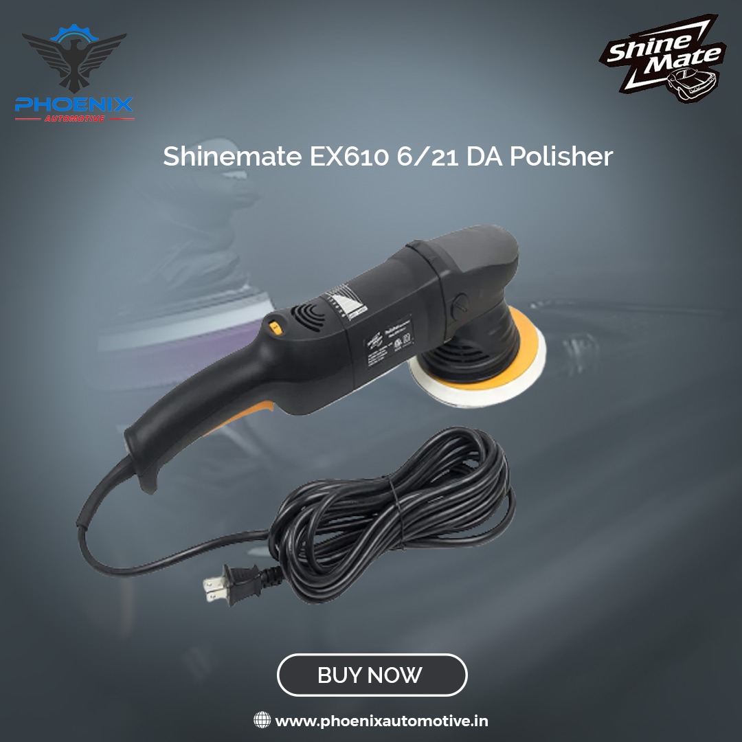 Experience the incredible ShineMate EX610/6'/21mm DA Polisher! 

✅ Easy to Use: Comfortable and user-friendly design for hassle-free polishing.

✅ Built to Last: With a durable motor

✅ Professional-level Results: 

👉🌐phoenixautomotive.in