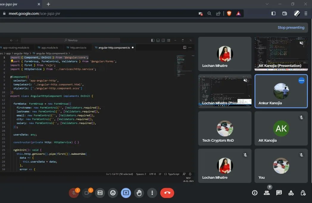 TechCryptors's tweet photo. Training session on Web Development using Angular, Java Script 👨‍💻🌐

Get Certified 🏅 

Upgrade your career, visit https://t.co/pQKc9qQs7y OR whatsapp us on +91 9321142842 📊

#angular #reactjs #nodejs #HTML #css #webdevelopmentcourse #advancewebdevelopment #futuristic #angulartraining #reacttraining #mongodbtraining #apiservices #itcompany #joborientedcourses #certificationcourses #webworld #uiux #uiuxtraining #coding #backend #frontend #webtrainings #certificationcourses #certified #google #techcryptors