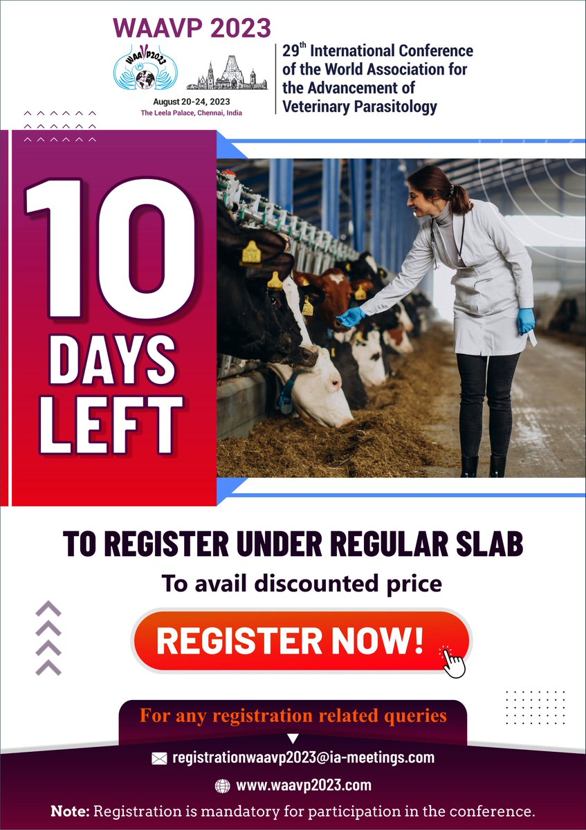 Knock Knock! Last 10 days left to Register under regular slab for WAAVP 2023 Register Now! Click here to register waavp2023.com/registration/