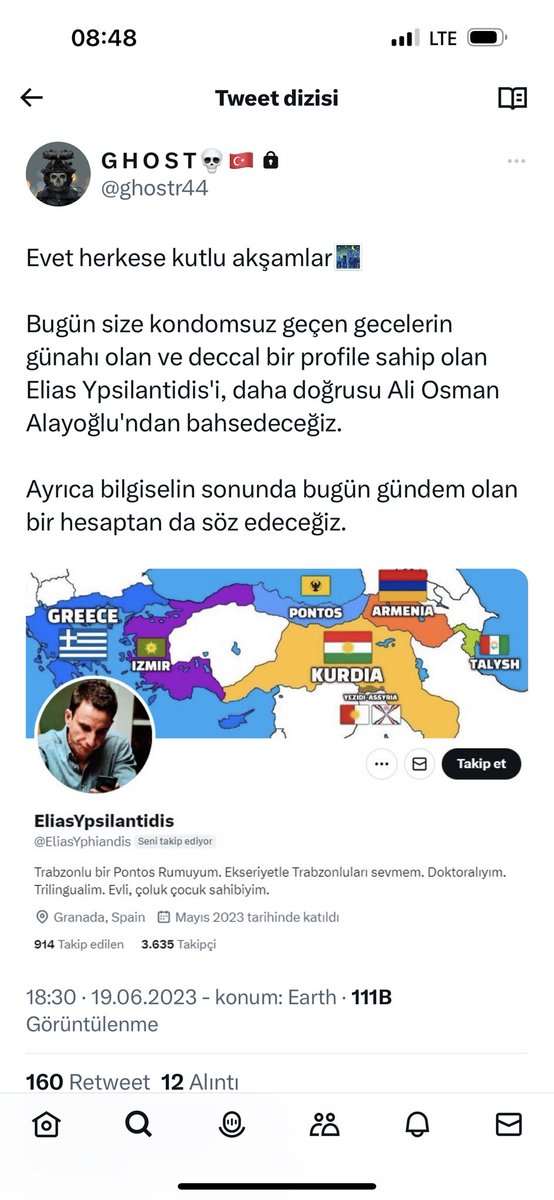 İşte bu şekilde nefret saçıyorlar. Pis bir fetö hesabı imiş Yunanistanlı değil buyurun!