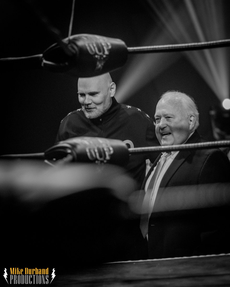 William Patrick Corgan brings David Crockett down to the ring to present the #NWA #CrockettCup to the victorious team of Hard Knox! @billy @nwa 

📸: Mike Durband Productions