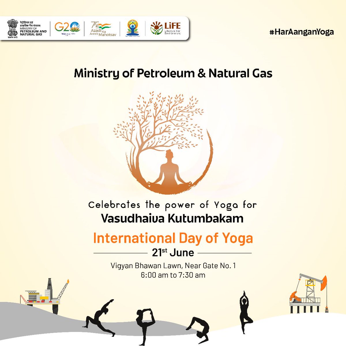 The #MoPNG is all set to embrace the yogic vibes with #HarAanganYoga! 🧘‍♀️

Together, let's nurture our body 💪, calm our mind 🧠 &amp; restore balance, to create a world 🌍 filled with love &amp; compassion.

Happy #InternationalDayofYoga !

#YogaforVasudhaivaKutumbakam