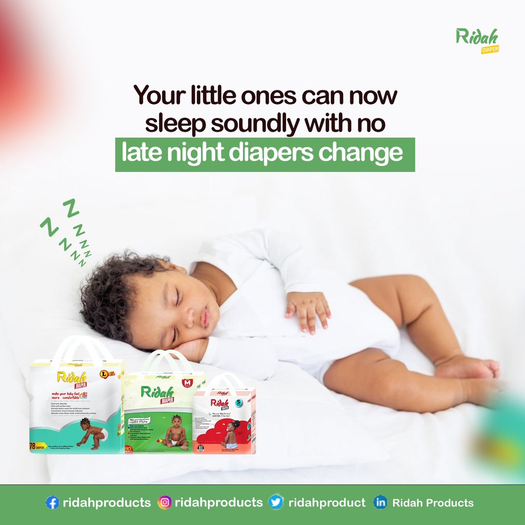 Every Mom’s dream is for her and her baby to have a peaceful night sleep 

Now you can sleep with no worries!

Choose Ridah Baby Diapers to sleep more. 

#babydiapers #motherhood #tipsfornewmoms #babies #diapers #momlife #momproblems #tips #ridahbabydiapers #premiumquality #rt