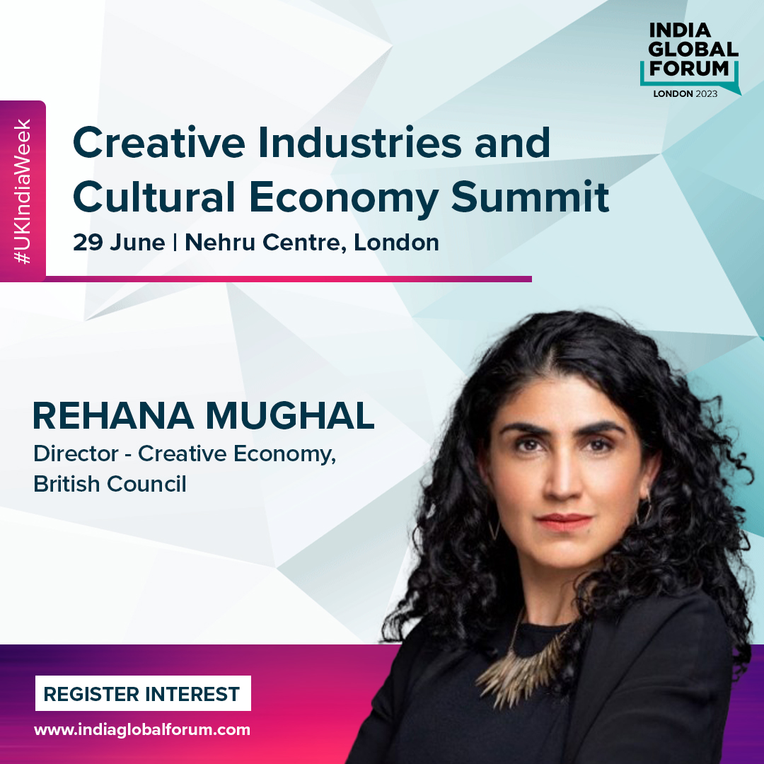 A leading advocate for promoting cultural exchange, @rehanamughal, Director of Creative Economy at the @BritishCouncil will be joining us at #UKIndiaWeek 2023.
 
Register Interest
indiaglobalforum.com/Leading-with-P…
 
#ChangeDrivers #WomenLeaders @inBritish