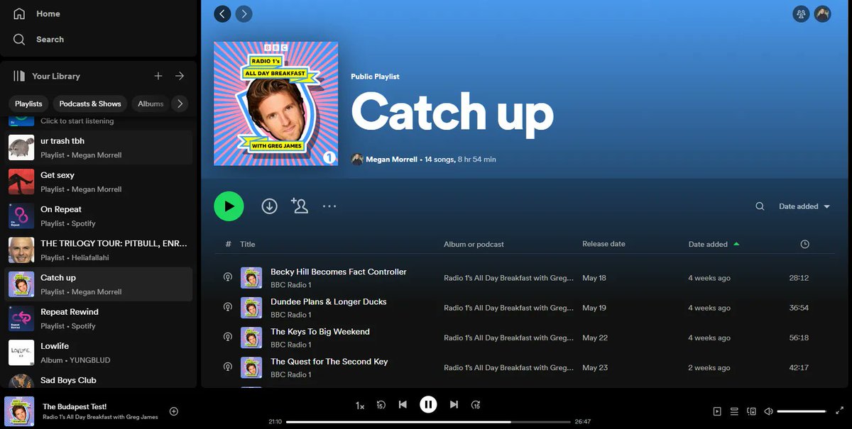 Just catching up on my missed <a href="/gregjames/">Greg James</a> <a href="/BBCR1/">BBC Radio 1</a> breakfast shows and listening to Greg leave a voicemail to tell someone they hate their Sturdy duck is the exact amount of chaotic energy I needed today