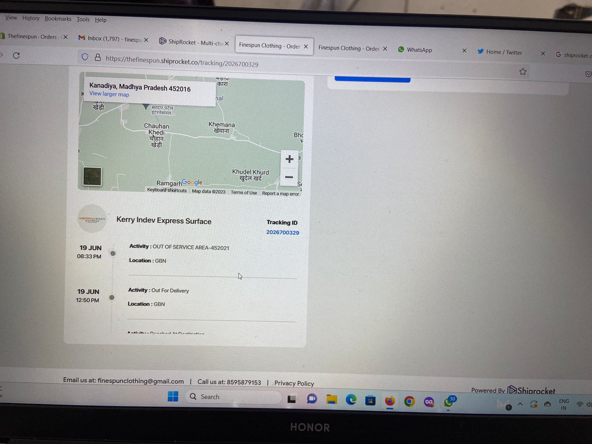 Rahulkaran185's tweet photo. @ShiprocketIndia @ShiprocketCare @saahilbigfoot @Vysheshk please try to understand your customer's problem rather than trying to find different unethical ways to earn money. On 19th June at 12.50PM consignment was out for delivery and at 8.30PM in the evening it say OUT OF SERVIC https://t.co/8vb40saXED