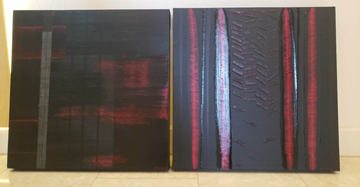 ElianBacila's tweet photo. Two new paintings!
Red with Ivory Black matt Part.1 & Part. 2, acrylic/canvas & special effects 100x100 cm, June 2023, BACILA
#painterofblackelianbacila #abstractpainting #concretpainting #Bucharest #romania #uapr #vantablack #paintings #painting https://t.co/SUDiFgtB07