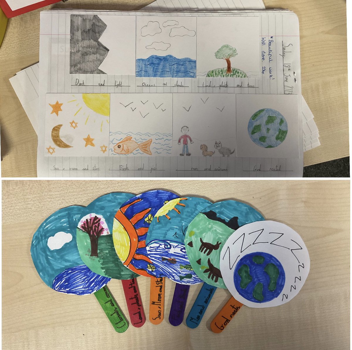 Year 4 have been very creative with their telling of the creation story following their trip to <a href="/stjohnsgoole/">St John’s Goole</a> 🌎 <a href="/ChipperfieldYr4/">Miss Chipperfield</a> @4Pbps <a href="/BoothferryPS/">Boothferry Primary #weareBoothferry</a>