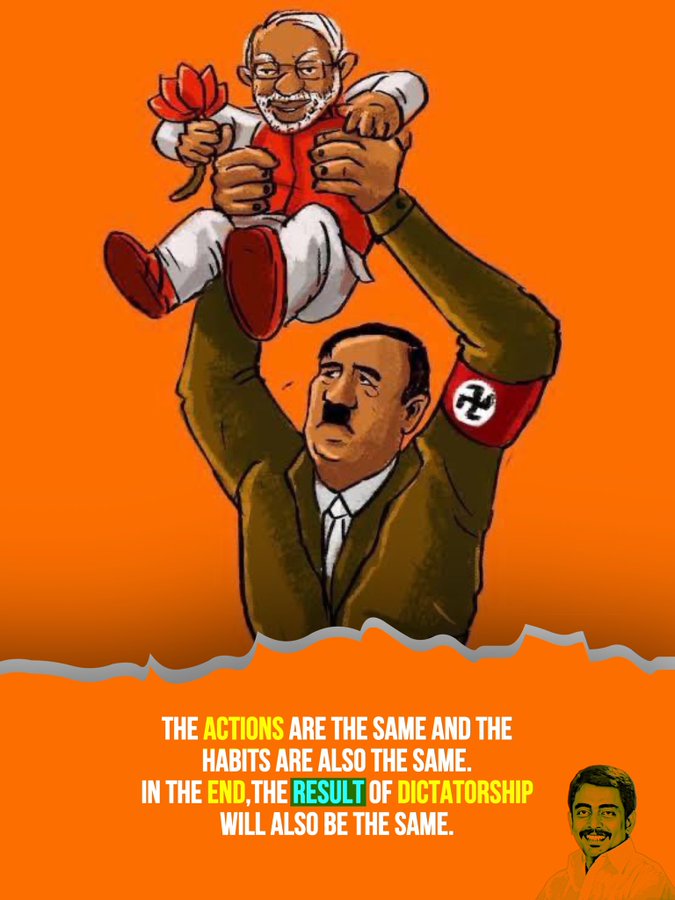 If ayou Don't Know About Hitler Just Checkout His Biography You'll Find Lots Of Similarity Between These Two.

#ModiNotWelcome
