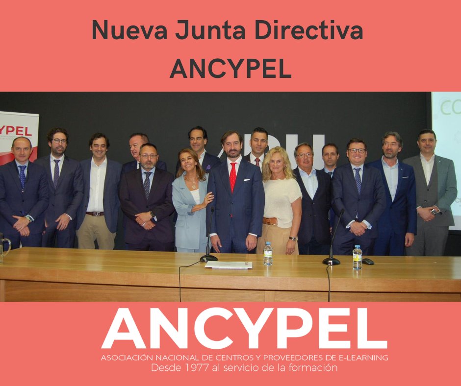 ℹ️ <a href="/arturocef/">Arturo de las Heras García</a> ha sido reelegido como presidente de ANCYPEL junto a equipo de directivos del sector del e-learning🖱️
Conoce la composición de la Junta Directiva en el enlace:
🔗 ancypel.es/index.php/actu…
#ANCYPEL #elearning #asambleaancypel #congresoancypel