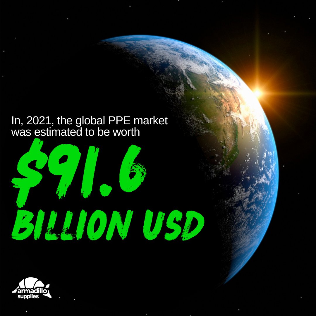 In 2021, the global PPE market was estimated to be worth an incredible $91.6 billion USD!

It is incredibly important that you are using a reputable PPE supplier to ensure the safety of your staff in such a vast market. 

#Armadillo #ArmadilloSupplies #PPE