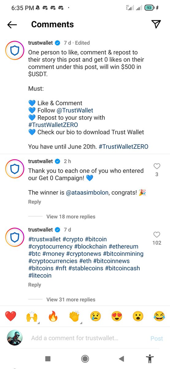 vinph10's tweet image. @TrusWallet Doing FakeGiveaway on Instagram this is crazy i dont trust this wallet anymore.  

#Alert
#TrustWalletFakeGiveaway 
#FakeWinner