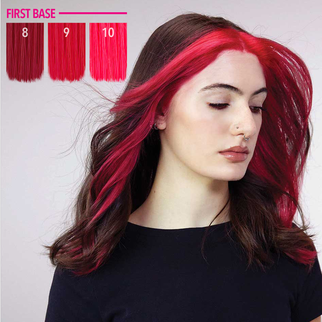 CapitalHair's tweet image. Love is in the air with FIRST BASE😍A quintessential shade for lovers of vivid colour with a TRUE hot pink. Get your hands on First Base TODAY! Pulp Riot is the paint, you are the artist✨#Pulpriot #WildRide #semipermanentcolour