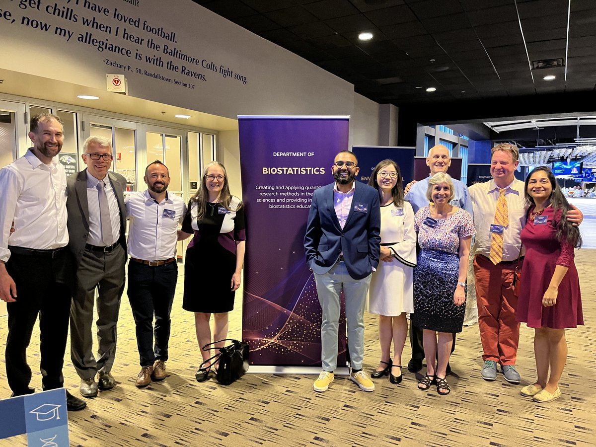 One of my last events as @jhubiostat chair--first appointments and promotions dinner in four years; at Ravens Stadium. I feel so privileged for everything the honored faculty are accomplishing, and I couldn't be fonder of all these dear people (present and not)! @JohnsHopkinsSPH