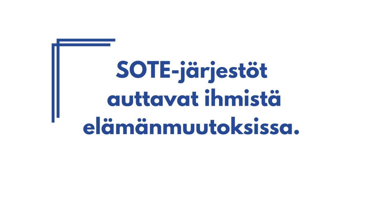 SOTE-järjestöt auttavat ihmistä elämänmuutoksissa. Järjestöillä on tärkeä rooli hyvinvointialueiden palveluissa. Ei ole sosiaalisesti tai taloudellisesti kestävää hyvinvointipolitiikkaa leikata järjestöjen ennaltaehkäisevästä työstä #hallitusohjelma #sote #hyte