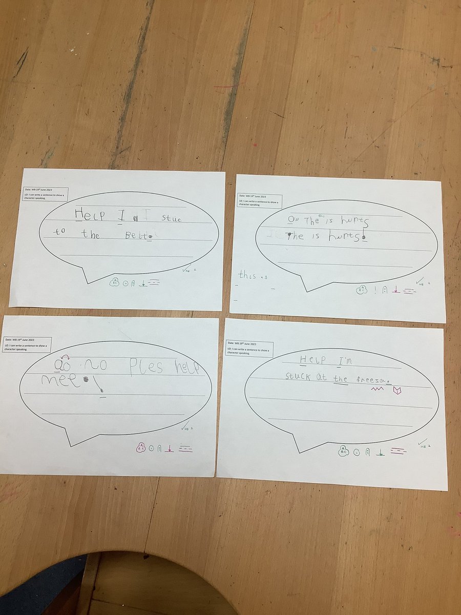 st_michaels_ham's tweet photo. Some brilliant independent writing in Reception this morning. Our vegetables found themselves in a spot of trouble, we thought about what the vegetables would say if they could speak. We even considered using exclamation marks in our work! 🤩 #SMITHReception #SMITHLiteracy https://t.co/dCwT3AnEJU