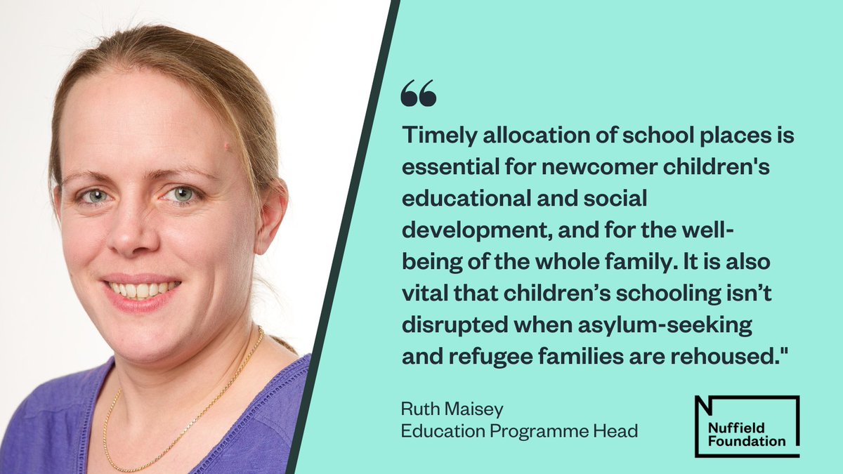 New #Nuffieldfunded report by @rmloader @QUBSSESW - Experiences of education among minority ethnic groups in Northern Ireland. Education Programme Head @ruth_filshie comments on the importance of timely allocation of school places for asylum-seeking & refugee families.