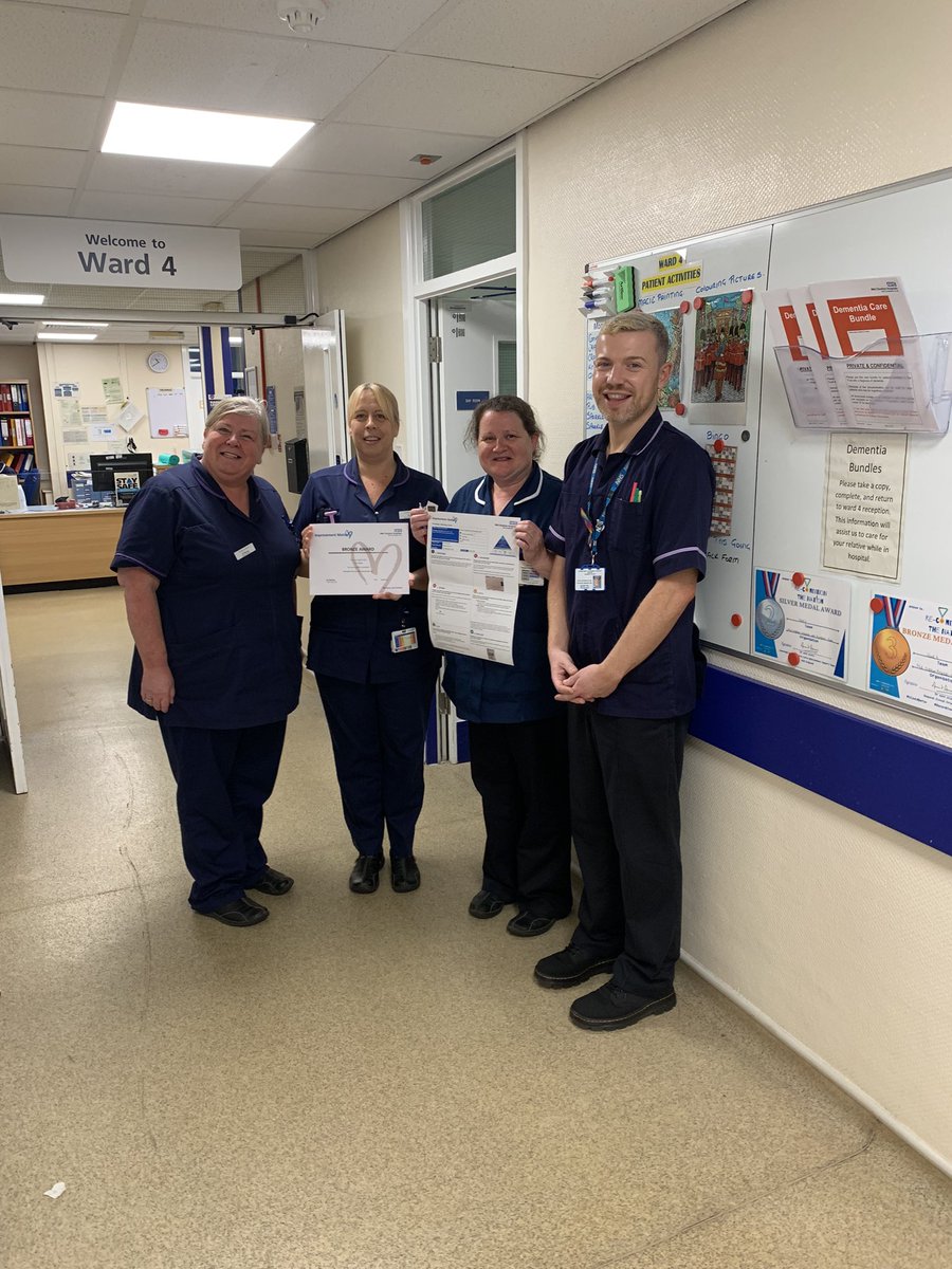 Well done to Ann on Ward 4 for achieving her Bronze Improvement Matters Award for her Dementia Care improvement A3. Ann also has another A3 on the go around meal times too. We’re all super proud👏 @egerton_laura @scott1malton @ClareHammell