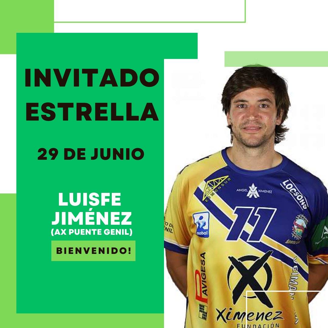 🎓 <a href="/LuisfeReina/">Luis Felipe J.Reina</a> será uno de los 𝙞𝙣𝙫𝙞𝙩𝙖𝙙𝙤𝙨 𝙚𝙨𝙩𝙧𝙚𝙡𝙡𝙖𝙨 en el #XIXCampusBM 

➡️ Jugador del <a href="/AngelXimenezBM/">BM Cajasol Ángel Ximénez Puente Genil</a> 
➡️ + de 10 años en <a href="/ASOBAL/">ASOBAL</a> 
➡️ LD con 115 goles

📍Albergue Rio Secreto Aventura, Hornachuelos (Córdoba)
📅29/06-03/07

#⃣ #BalonmanoAndalucia 🇳🇬