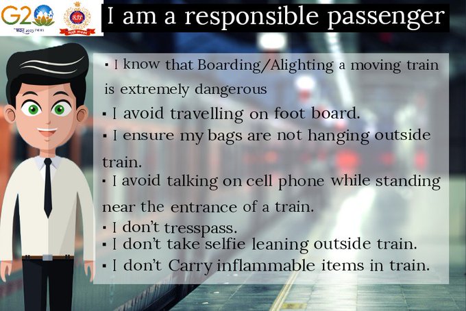 drmvijayawada's tweet photo. As responsible train passengers, we must prioritize safety throughout our journey. Remember to follow the guidelines, #StayAlert and contribute to a secure environment for everyone. #SafetyStartsWithYou #AlertToday #AliveTomorrow https://t.co/bhWzCTjG1O