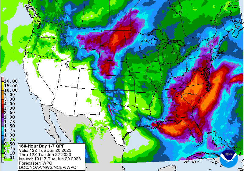 WPC expecting the core of rain (2-3'+) over the next week to stretch from the Carolinas up through central/eastern PA. Pittsburgh will get rain, but won't be as persistent as areas further east.