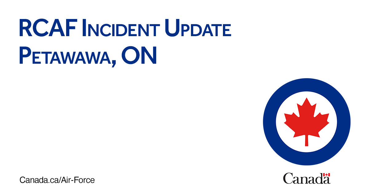 The RCAF is aware of an incident involving a CH147 Chinook helicopter that was operating near the Ottawa River in the vicinity of Garrison Petawawa at approximately 12:10 a.m. local time. First responders are currently on scene.  More information will be provided as available.