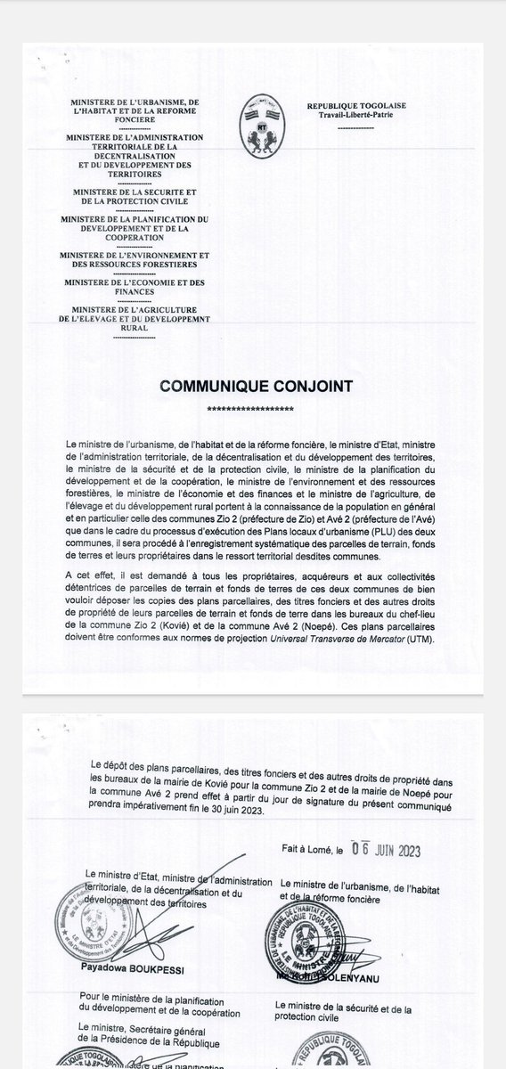 Bonjour frères et sœurs du Togo. À tous ceux qui ont leur domaine où parcelle de terre dans les zones, le temps s'approche à grand pas.