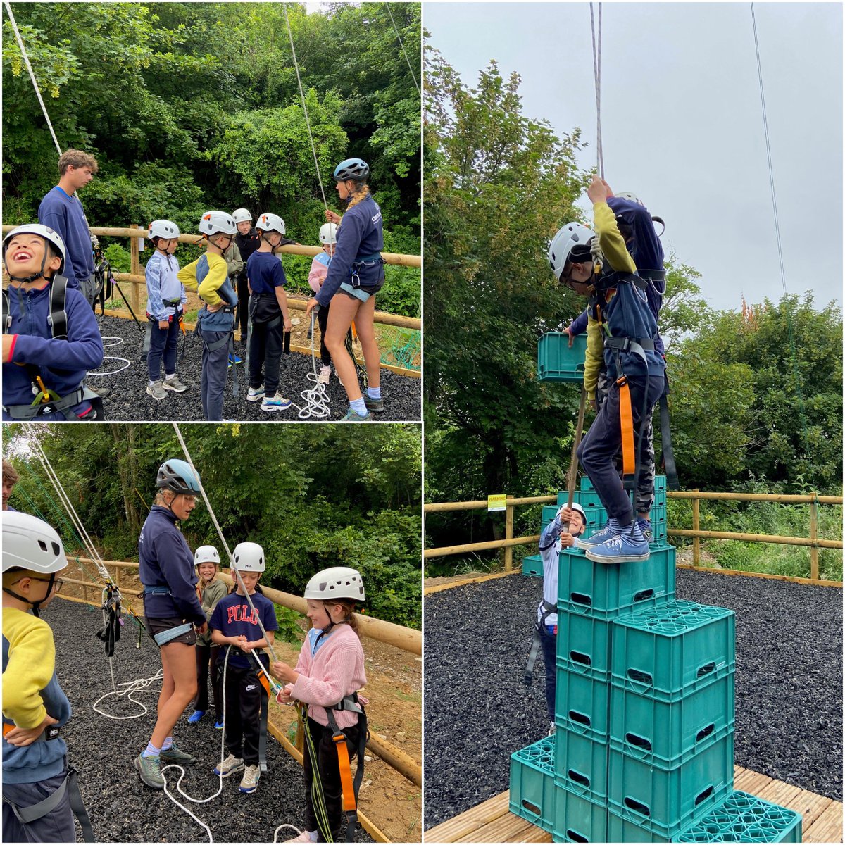 Year 5 Residential Update: The camp staff were impressed with how quickly the children settled last night. With rain through the night, we were all ready for a nice cooked breakfast this morning before driving into Swanage to have a go at the high ropes. #Year5Residential