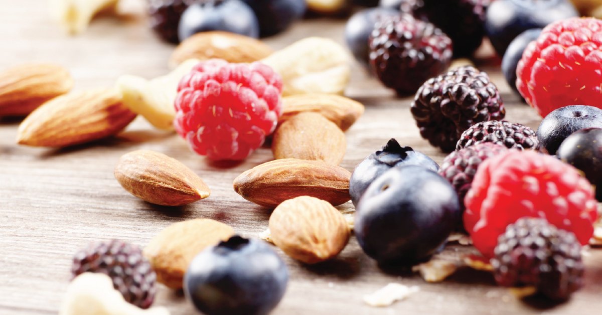 WebMD's tweet photo. Nuts and berries are ideal snacks -- both have been linked to better brain health! 🧠 More foods that may help prevent dementia: https://t.co/OQCIrjtYHM https://t.co/XAZitzb0va