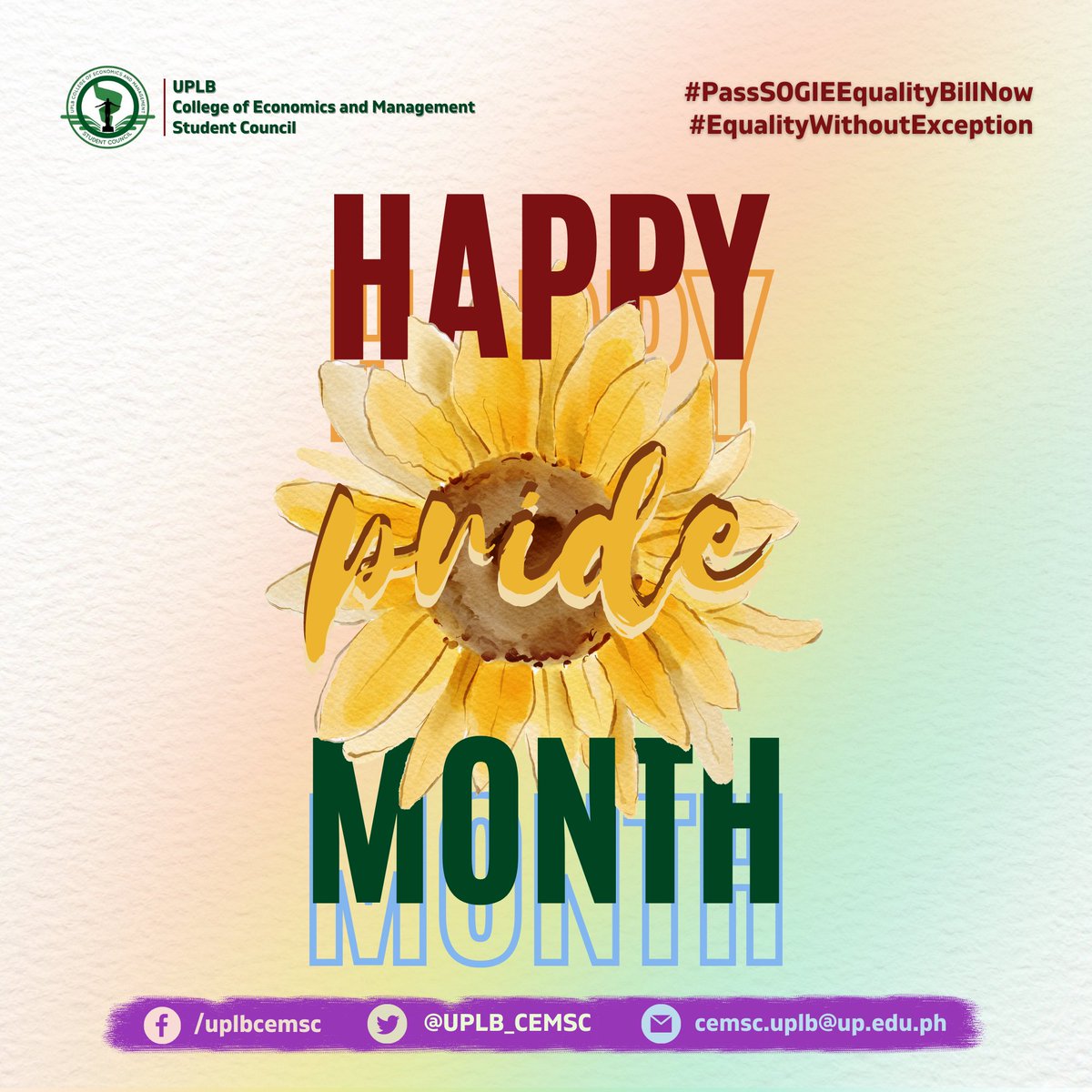 UPLB_CEMSC's tweet image. [𝗨𝗣𝗟𝗕 𝗖𝗼𝗹𝗹𝗲𝗴𝗲 𝗼𝗳 𝗘𝗰𝗼𝗻𝗼𝗺𝗶𝗰𝘀 𝗮𝗻𝗱 𝗠𝗮𝗻𝗮𝗴𝗲𝗺𝗲𝗻𝘁 𝗦𝘁𝘂𝗱𝗲𝗻𝘁 𝗖𝗼𝘂𝗻𝗰𝗶𝗹 𝗢𝗳𝗳𝗶𝗰𝗶𝗮𝗹 𝗦𝘁𝗮𝘁𝗲𝗺𝗲𝗻𝘁 𝗳𝗼𝗿 𝗣𝗿𝗶𝗱𝗲 𝗠𝗼𝗻𝘁𝗵 𝟮𝟬𝟮𝟯]

#PrideMonth2023
#PrideIsAProtest
#SOGIEEqualityNow
#PassTheSOGIESCBillNow