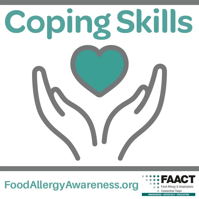 #Copingskills aid a person in how to face the situation, take action, or solve a problem with efficiency. 

Visit #FAACT to learn more:
buff.ly/3bDvV83 

#FoodAllergy #Allergy #LearnTheFAACTs #KnowTheFAACTs #ShareTheFAACTs  #MentalHealthMatters #MentalHealthTips #SelfCare