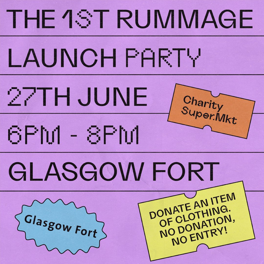 Are you ready #Glasgow? Join us NEXT WEEK for the opening of @CharityMkt at @glasgowfort - Scotland’s 1st ever multi-charity shop!🛍️ 🗓️Launch event Tuesday 27 June 6PM-8PM 📍@glasgowfort 🎟️Grab your FREE launch party ticket: bit.ly/gfortlaunch #CharitySuperMkt #garms4good