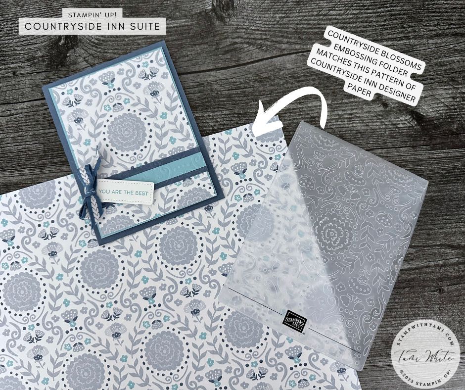 stampwithtami's tweet photo. Are you wondering what "Countryside Blossoms Embossing folder" and "Countryside Inn Designer Series Paper" have in common? https://t.co/q3ZNezygQT
.
 #ShareStampinUp #simplestamping #handmadecards #stampinup   #CreativeChallengeSU # https://t.co/OvD58vJ30d