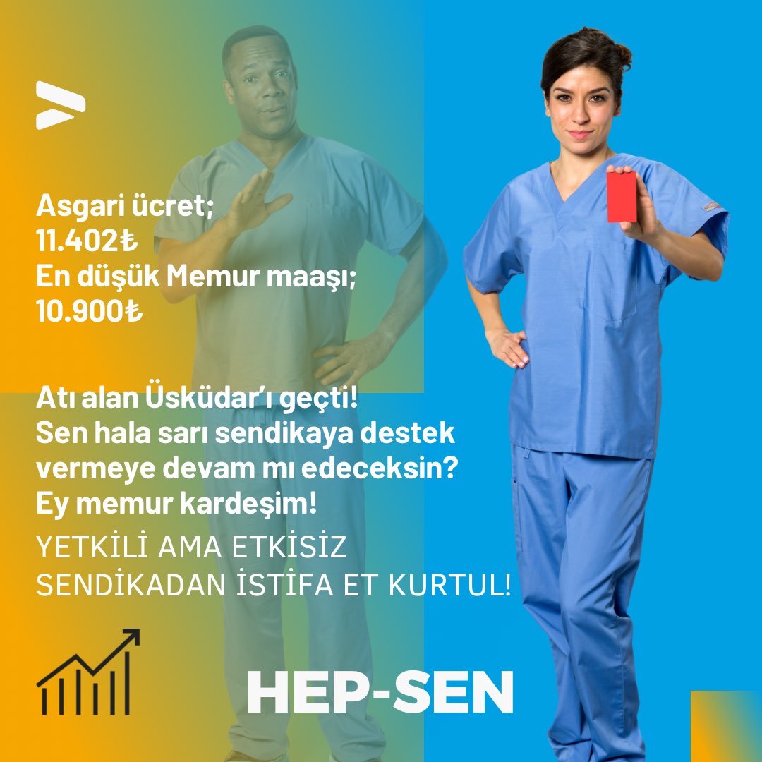 Asgari ücret 11.402₺ 
En düşük memur maaşı 10.900₺ 

Atı alan Üsküdar’ı geçti! 
Sen hala sarı sendikaya destek vermeye devam mı edecek? 

Ey Memur kardeşim!
Yetkili ama Etkisiz sendikadan 
İSTİFA ET KURTUL! 

#memur 
#Asgari 
#asgariuecret 
#MemurHakkınıAlamıyor 
#nedenhepsen