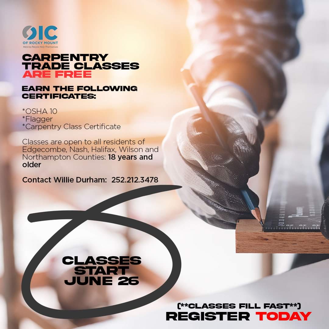 Need a sign that 'you' CAN HAVE a thriving career?  This is it! 

Call and register for CDL and/or carpentry classes today.  Call Willie Durham at 252.212.3478 at OIC of Rocky Mount, where students thrive.  #oicofrockymount #cdl #carpentry #careerservices #careeers #thrive
