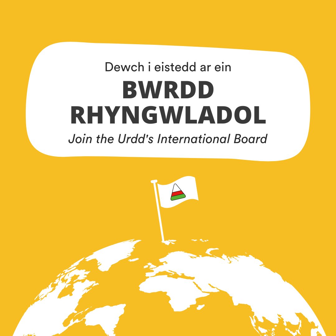 Urdd's tweet photo. Dewch i eistedd ar fwrdd newydd sbon yr Urdd: y Bwrdd Rhyngwladol! 🌍

Bydd y bwrdd hwn yn darparu arbenigedd a chyngor i gefnogi cyfeiriad strategol darpariaethau rhyngwladol yr Urdd.

Am fwy o wybodaeth ac i wneud cais: https://t.co/gRgFOHvmhi

🗓 16 Gorffennaf 2023 https://t.co/XUrvEdckhN