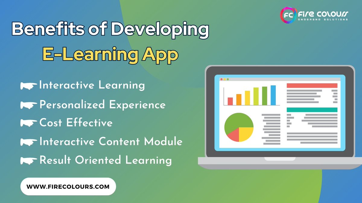 Every Education Business must know the advantages of developing an e-learning app.

Visit Us: firecolours.com/e-learning-mob…

#elearningapp #elearningsolutions #onlinelearning #elearningwebsite #elearning #elearningplatform #elearningdevelopment #education #educationapp #learning